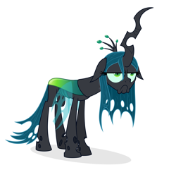 Size: 5000x4825 | Tagged: safe, artist:zutheskunk, imported from derpibooru, queen chrysalis, changeling, changeling queen, absurd resolution, crown, female, floppy ears, grumpy, jewelry, regalia, simple background, solo, vector, white background