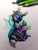 Size: 735x980 | Tagged: safe, artist:theorderofalisikus, imported from derpibooru, spike, thorax, changeling, dragon, the times they are a changeling, hug, pencil, traditional art