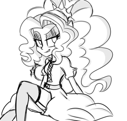 Size: 640x610 | Tagged: safe, artist:wubcakeva, imported from derpibooru, adagio dazzle, equestria girls, female, monochrome, sketch, solo