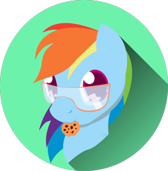 Size: 6000x6089 | Tagged: safe, artist:ducheved, imported from derpibooru, rainbow dash, absurd resolution, bust, colored pupils, cookie, female, food, glass, looking at you, mouth hold, solo