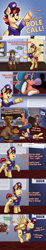 Size: 1280x6895 | Tagged: safe, artist:wiggles, imported from derpibooru, oc, oc only, oc:golden mean, oc:gruff mcgufferson, oc:midnight serenade, oc:special delivery, goat, comic, equestrian post