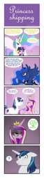 Size: 704x2792 | Tagged: safe, artist:crydius, color edit, edit, imported from derpibooru, princess cadance, princess celestia, princess luna, queen chrysalis, shining armor, twilight sparkle, alicorn, changeling, pony, unicorn, colored, comic, disguise, disguised changeling, fake cadance, fake cadance edit, fake twidance, fake yandance, female, lesbian, male, mare, oh crap, oh crap face, shipping, stallion, twidance, twilestia, twilight sparkle gets all the mares, twiluna, twisalis, yandere, yanderesalis