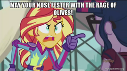 Size: 800x450 | Tagged: safe, edit, edited screencap, imported from derpibooru, screencap, sci-twi, sunset shimmer, twilight sparkle, equestria girls, friendship games, caption, ed edd n eddy, image macro, makeameme.org, meme, rambling ed, rolf, sunset yells at twilight