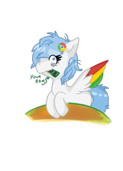 Size: 2408x3344 | Tagged: safe, artist:jodi sli, imported from derpibooru, oc, oc only, oc:google chrome, browser ponies, looking at you, metaphor, mouth hold, nom, random access memory, simple background, solo, transparent background