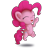 Size: 1024x1024 | Tagged: safe, artist:redquoz, imported from derpibooru, pinkie pie, chibi, eyes closed, female, jumping, simple background, smol, solo