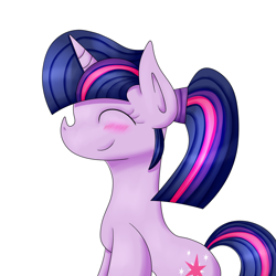 Size: 2500x2500 | Tagged: safe, artist:hurricanestarpegasus, derpibooru exclusive, imported from derpibooru, twilight sparkle, blushing, female, ponytail, smiling, solo