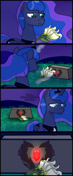 Size: 1000x2400 | Tagged: safe, artist:phoenix-mask, imported from derpibooru, princess luna, oc, comic, grave, gravestone, sad