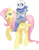 Size: 1714x2196 | Tagged: safe, artist:pyoo-kee-pony, imported from derpibooru, fluttershy, pegasus, pony, duo, humans riding ponies, raised hoof, riding, sans (undertale), simple background, smiling, spread wings, standing, transparent background, underswap, undertale, wings
