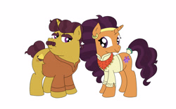 Size: 2560x1600 | Tagged: safe, artist:sunrise-shine-02, imported from derpibooru, coriander cumin, saffron masala, spice up your life, father and daughter