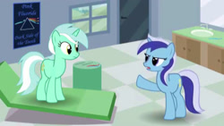 Size: 1920x1080 | Tagged: safe, imported from derpibooru, lyra heartstrings, minuette, pony, unicorn, dentist, low quality
