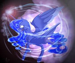 Size: 800x669 | Tagged: safe, artist:illustrativeauthor, imported from derpibooru, princess luna, female, magic, open mouth, solo