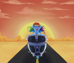 Size: 1888x1615 | Tagged: safe, artist:vanillaghosties, imported from derpibooru, rainbow dash, pony, female, motorcycle, solo
