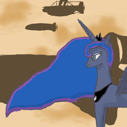 Size: 1000x1000 | Tagged: safe, artist:nagmeister, imported from derpibooru, princess luna, airship, female, solo