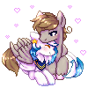 Size: 100x100 | Tagged: safe, artist:ivonchee, imported from derpibooru, oc, oc only, oc:digital dusk, oc:star seeker, hippogriff, pony, animated, gif, male, straight