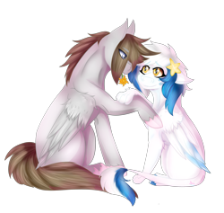 Size: 3800x3600 | Tagged: safe, artist:shiroclaws, imported from derpibooru, oc, oc only, oc:digital dusk, oc:star seeker, hippogriff, pegasus, pony, male, straight