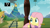 Size: 2535x1423 | Tagged: safe, imported from derpibooru, screencap, fluttershy, pony, dungeons and discords, discovery family logo, female, mare, solo, train tracks, tv-y, volcano