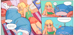 Size: 1280x602 | Tagged: safe, artist:dusty-munji, imported from derpibooru, applejack, rainbow dash, equestria girls, blanket burrito, comic, humanized, loose hair, pony coloring
