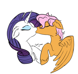 Size: 1060x1000 | Tagged: safe, artist:cruelunicorn, imported from derpibooru, rarity, oc, oc:orange sky, canon x oc, kissing, male, rariange, shipping, straight