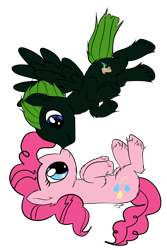 Size: 1000x1500 | Tagged: safe, artist:cruelunicorn, imported from derpibooru, pinkie pie, oc, oc:boker horizon, canon x oc, male, shipping, straight