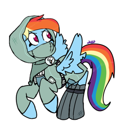 Size: 710x710 | Tagged: safe, artist:apple-jazzy, imported from derpibooru, rainbow dash, dungeons and discords, dungeons and dragons, fantasy class, female, rainbow rogue, simple background, solo