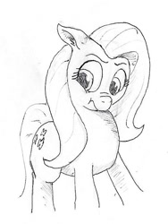 Size: 468x624 | Tagged: safe, artist:t72b, derpibooru exclusive, imported from derpibooru, fluttershy, angry, female, monochrome, newbie artist training grounds, scrunchy face, solo, traditional art