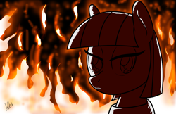 Size: 1545x1000 | Tagged: safe, artist:ladyanidraws, imported from derpibooru, maud pie, backlighting, fire