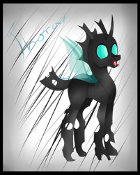 Size: 600x746 | Tagged: safe, artist:forestemni, imported from derpibooru, thorax, changeling, the times they are a changeling, male, smiling, solo