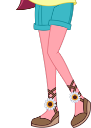 Size: 1215x1710 | Tagged: dead source, safe, artist:teentitansfan201, edit, imported from derpibooru, vector edit, gloriosa daisy, equestria girls, legend of everfree, clothes, cropped, legs, pictures of legs, sandals, shorts, simple background, transparent background, vector