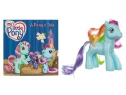 Size: 500x375 | Tagged: safe, imported from derpibooru, minty, rainbow dash, rainbow dash (g3), a pony's tale, book, g3, irl, photo, stock image, toy