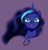 Size: 326x342 | Tagged: safe, artist:pixel-penguin-da, imported from derpibooru, princess luna, bust, colored, ethereal mane, female, galaxy mane, horn, mare, palindrome get, portrait, purple, purple background, simple background, solo