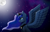 Size: 1023x656 | Tagged: safe, artist:antaress99, imported from derpibooru, princess luna, female, moon, night, smiling, solo, stars