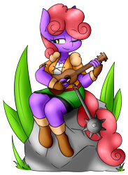 Size: 1119x1529 | Tagged: safe, artist:rice, imported from derpibooru, oc, oc only, oc:violet patronage, anthro, bard, commission, fantasy class, musical instrument, rpg, simple background, solo, transparent background, ukulele