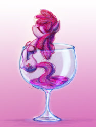 Size: 800x1062 | Tagged: safe, artist:rainspeak, imported from derpibooru, berry punch, berryshine, pony, alcohol, cup, cup of pony, drunk, female, go home you're drunk, micro, solo, wine, wine glass