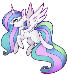 Size: 3250x3548 | Tagged: safe, artist:cutepencilcase, imported from derpibooru, princess celestia, pony, eyes closed, female, flying, happy, mare, missing cutie mark, open mouth, simple background, smiling, solo, transparent background, wings