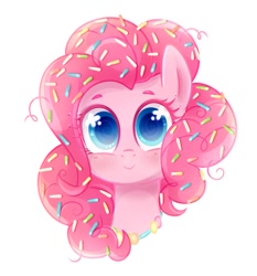Size: 980x1050 | Tagged: safe, artist:jumblehorse, deleted from derpibooru, imported from derpibooru, pinkie pie, earth pony, pony, bust, cute, diapinkes, food, portrait, smiling, solo, sprinkles