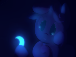 Size: 1280x960 | Tagged: safe, artist:spikedmauler, imported from derpibooru, sweetie belle, pony, unicorn, awe, darkness, female, moon, nightlight, solo