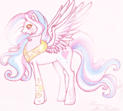 Size: 1133x1020 | Tagged: safe, artist:january-joy, imported from derpibooru, princess celestia, star catcher, pony pov series, fusion, g3, g3 to g4, g4, generation leap, jewelry, regalia