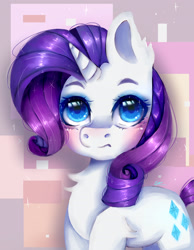 Size: 2100x2700 | Tagged: safe, artist:bossmeow, imported from derpibooru, rarity, blushing, ear fluff, female, solo