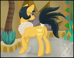 Size: 1280x1009 | Tagged: safe, artist:heartscharm, imported from derpibooru, cleopatra jazz, earth pony, pony, dungeons and discords, butt, plot, solo, underhoof