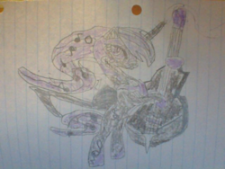 Size: 640x480 | Tagged: safe, artist:soradical, imported from derpibooru, octavia melody, pony pov series, fanfic, fanfic art, nightmare octavia, nightmarified, traditional art