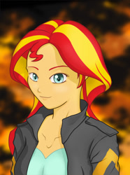 Size: 678x913 | Tagged: safe, artist:aethersly, imported from derpibooru, sunset shimmer, equestria girls, female, solo