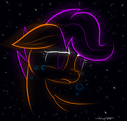 Size: 800x764 | Tagged: safe, artist:shikogo, imported from derpibooru, scootaloo, pegasus, pony, crying, female, filly, sad, solo, space, stars