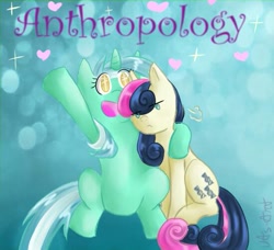 Size: 549x500 | Tagged: safe, artist:uas-art, imported from derpibooru, bon bon, lyra heartstrings, sweetie drops, pony, fanfic:anthropology, bon bon is not amused, duo