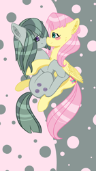 Size: 1500x2666 | Tagged: safe, artist:bytemyfur, imported from derpibooru, fluttershy, marble pie, pony, female, lesbian, marbleshy, mare, shipping