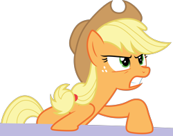 Size: 5600x4400 | Tagged: safe, artist:reginault, imported from derpibooru, applejack, earth pony, pony, 28 pranks later, .svg available, absurd resolution, female, frown, gritted teeth, simple background, solo, transparent background, vector