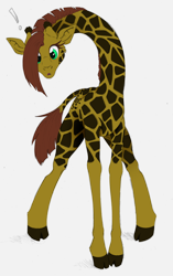 Size: 1024x1626 | Tagged: safe, artist:titi, imported from derpibooru, oc, oc only, oc:twiggy, giraffe, female, looking at you, solo