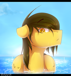 Size: 1024x1096 | Tagged: safe, artist:starlyfly, artist:starlyflygallery, imported from derpibooru, oc, oc only, pegasus, pony, solo, water