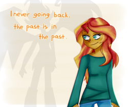 Size: 864x720 | Tagged: safe, artist:lelka-philka, imported from derpibooru, sunset shimmer, equestria girls, my past is not today, frozen (movie), grammar error, let it go, song reference, sunset satan