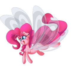 Size: 3000x2738 | Tagged: safe, artist:madacon, imported from derpibooru, pinkie pie, breezie, breezie pie, breeziefied, chest fluff, cute, diapinkes, ear fluff, female, newbie artist training grounds, open mouth, simple background, solo, transformed, transparent background