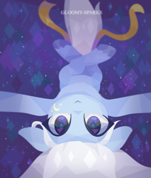 Size: 1280x1499 | Tagged: safe, artist:talentspark, imported from derpibooru, night glider (g1), female, g1, looking at you, on back, sogreatandpowerful, solo